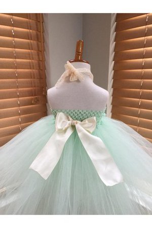 Robe de cortège enfant plissé avec fleurs avec nœud à boucles de lotus dénudé - photo 2