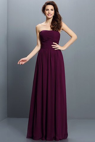 Robe demoiselle d'honneur plissé manche nulle en chiffon avec fronce avec zip - photo 5