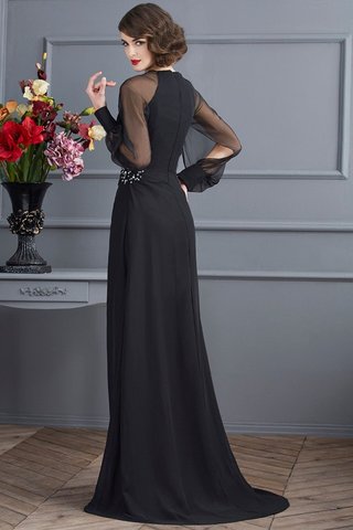 Robe de soirée longue fermeutre eclair en chiffon collant col u profond - photo 2