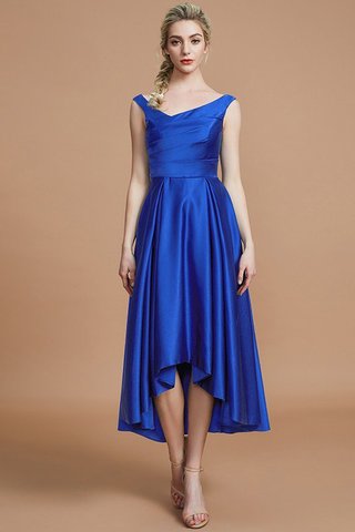 Robe demoiselle d'honneur en satin de princesse asymétrique ligne a v encolure - photo 30