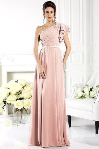 Robe demoiselle d'honneur longue avec chiffon de princesse manche nulle a-ligne - photo 21