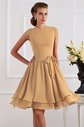 Robe demoiselle d'honneur naturel de fourreau ceinture avec sans manches avec chiffon - photo 12