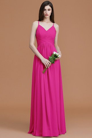 Robe demoiselle d'honneur ruché a-ligne de princesse avec sans manches en chiffon - photo 17