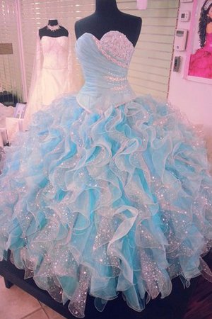 Robe de quinceanera cordon au niveau de genou en tulle noeud de lotus - photo 1