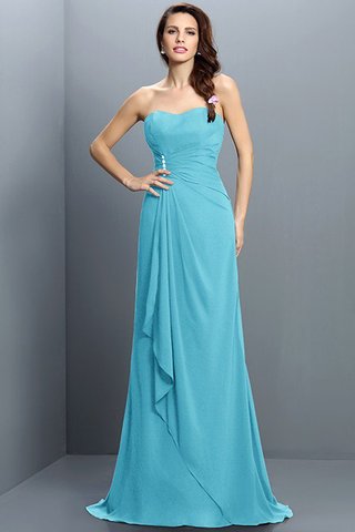 Robe demoiselle d'honneur cordon avec sans manches de bustier avec fronce en chiffon - photo 3