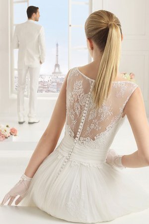 Robe de mariée romantique plissage manche nulle ligne a avec mousseline - photo 2