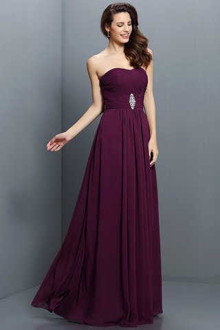 Robe demoiselle d'honneur longue ligne a avec chiffon de bustier avec zip - photo 5