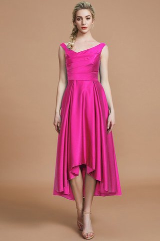 Robe demoiselle d'honneur en satin de princesse asymétrique ligne a v encolure - photo 16