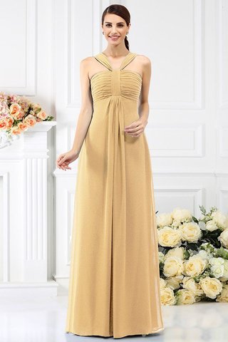 Robe demoiselle d'honneur plissé avec chiffon avec fronce fermeutre eclair ligne a - photo 6