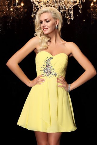 Robe de cocktail naturel bref de princesse avec chiffon de col en cœur - photo 4