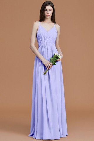 Robe demoiselle d'honneur ruché a-ligne de princesse avec sans manches en chiffon - photo 23