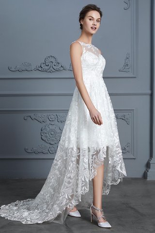 Robe de mariée manche nulle fait main avec décoration dentelle col u profond naturel - photo 5