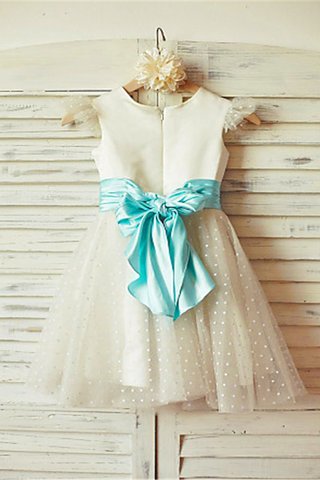 Robe de cortège enfant naturel au niveau de cou avec fleurs arrivée au mollet avec zip - photo 2