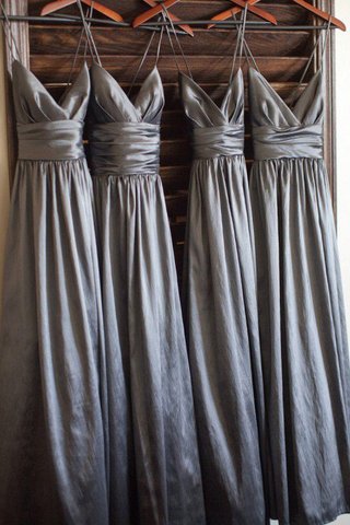 Robe demoiselle d'honneur naturel manche nulle ligne a textile taffetas de princesse - photo 1