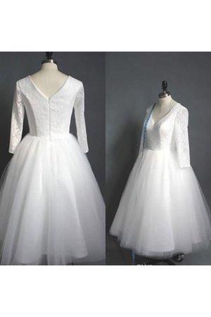 Robe de mariée simple derniere tendance courte avec décoration dentelle avec zip - photo 1