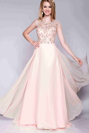 Robe de bal romantique avec manche courte de traîne courte avec perle col u profond - photo 1