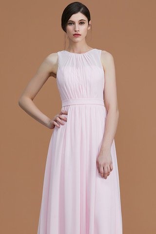 Robe demoiselle d'honneur ruché fermeutre eclair a-ligne avec chiffon jusqu'au sol - photo 4