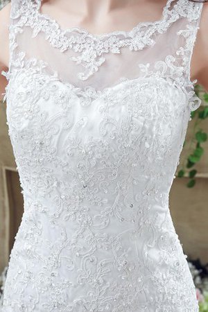 Robe de mariée de traîne courte grandes bretelles manche nulle au jardin encolure ronde - photo 2