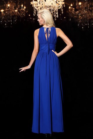 Robe de soirée longue avec chiffon ligne a de tour de ceinture en haute avec zip - photo 2