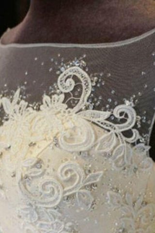 Robe de mariée avec sans manches de mode de bal noble avec perle d'epaule ajourée - photo 5