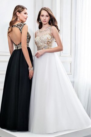 Robe de bal ligne a avec perle jusqu'au sol avec cristal manche nulle - photo 1