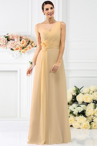 Robe demoiselle d'honneur plissé longue au drapée de princesse d'épaule asymétrique - photo 12