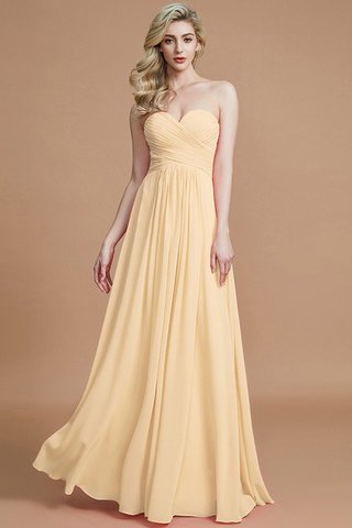 Robe demoiselle d'honneur naturel avec sans manches a-ligne en chiffon jusqu'au sol - photo 11