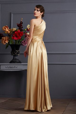 Robe de soirée ligne a jusqu'au sol satin tissé extensible manche nulle de princesse - photo 2