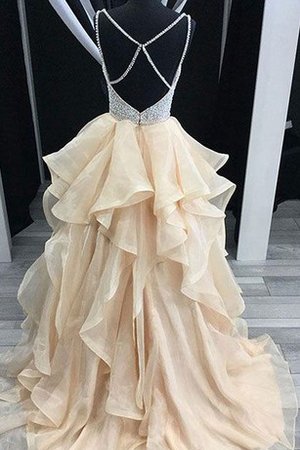 Robe de bal intemporel delicat avec sans manches en organza longueur au niveau de sol - photo 2