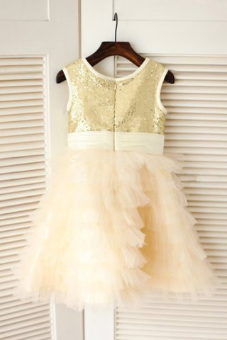 Robe de cortège enfant longue avec nœud à boucle ligne a de princesse textile en tulle - photo 2