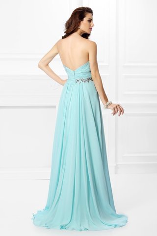 Robe de bal naturel col en forme de cœur manche nulle avec chiffon avec perle - photo 2