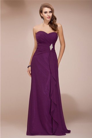 Robe demoiselle d'honneur avec zip avec perle col en forme de cœur avec chiffon en forme - photo 1