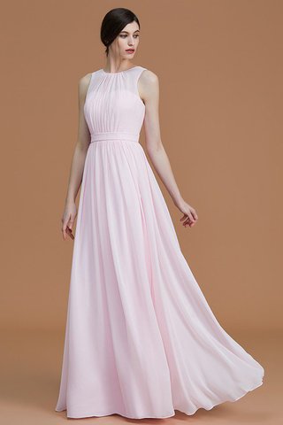 Robe demoiselle d'honneur ruché fermeutre eclair a-ligne avec chiffon jusqu'au sol - photo 5