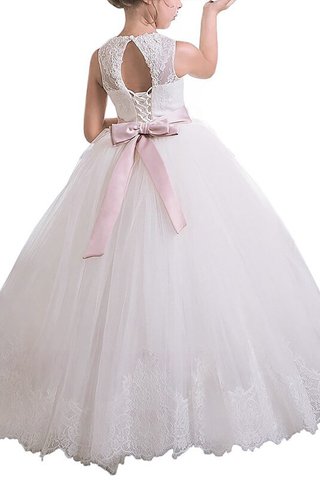 Robe de cortège enfant avec fleurs manche nulle en tulle de mode de bal ceinture - photo 2