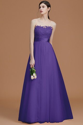 Robe demoiselle d'honneur naturel manche nulle fermeutre eclair col en bateau en tulle - photo 30