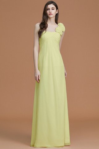 Robe demoiselle d'honneur naturel longueur au ras du sol a-ligne avec chiffon avec fleurs - photo 14