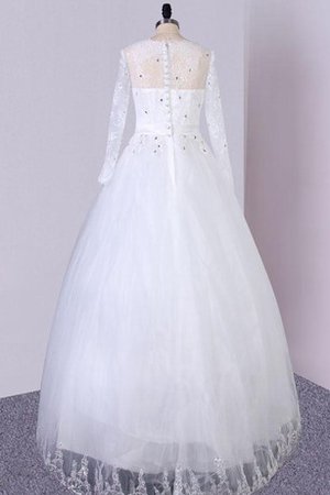 Robe de mariée naturel ligne a en tissu pailleté avec décoration dentelle en tulle - photo 2