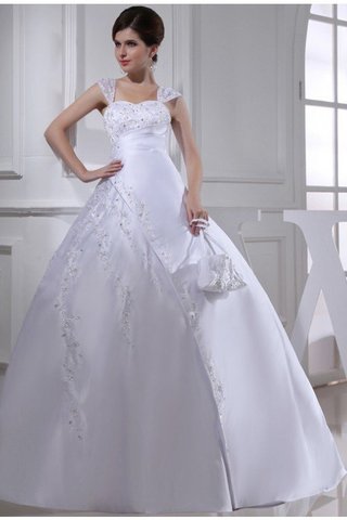 Robe de mariée longue avec broderie de mode de bal en satin bandouliere spaghetti - photo 1