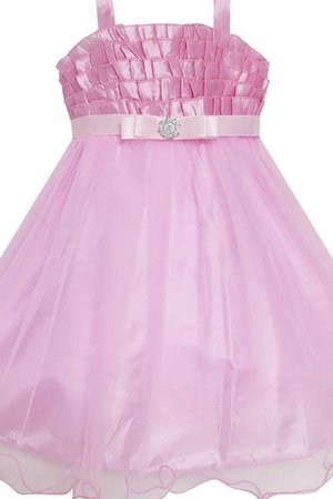 Robe de cortège enfant plissage ligne a manche nulle bandouliere spaghetti en organza - photo 1