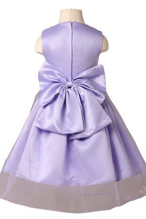 Robe de cortège enfant manche nulle avec nœud à boucles avec fleurs a-ligne - photo 2