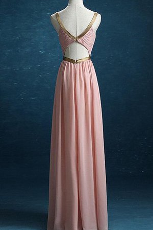 Robe demoiselle d'honneur plissé delicat avec sans manches avec chiffon a-ligne - photo 2