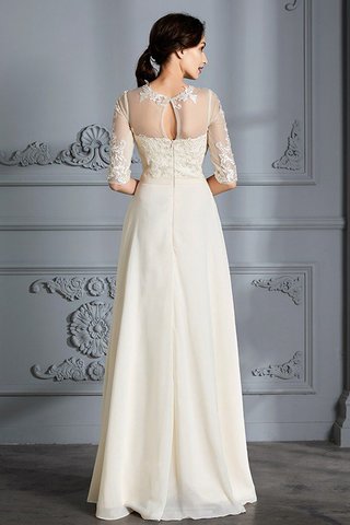 Robe de mariée naturel encolure ronde a-ligne avec manche 1/2 avec sans manches - photo 2