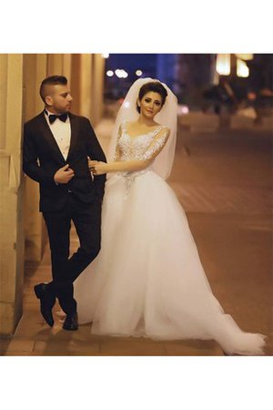 Robe de mariée luxueux avec manche 1/2 de traîne courte bucolique salle interne - photo 1