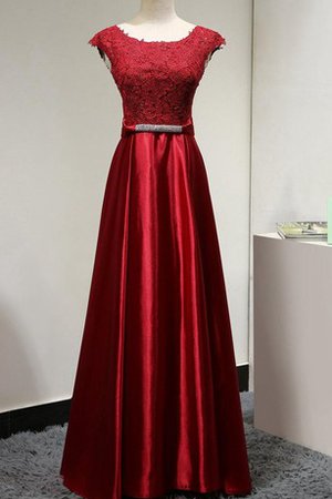 Robe demoiselle d'honneur longue ceinture avec nœud à boucles fermeutre eclair en satin - photo 1