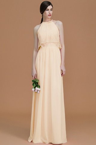 Robe demoiselle d'honneur en chiffon de dos nu de lotus avec zip jusqu'au sol - photo 12