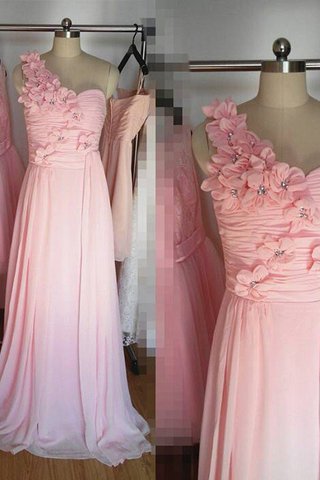 Robe demoiselle d'honneur naturel de princesse ligne a jusqu'au sol avec fleurs - photo 1