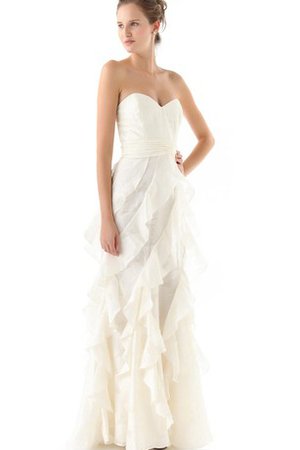 Robe de mariée longue naturel fermeutre eclair textile taffetas col en forme de cœur - photo 2