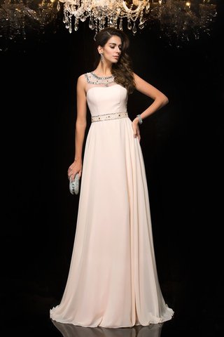 Robe de soirée longue manche nulle avec perle en chiffon fermeutre eclair - photo 1