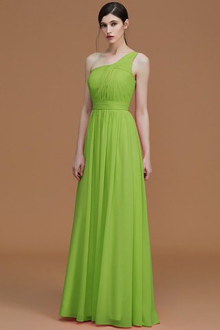 Robe demoiselle d'honneur naturel avec sans manches ligne a ruché d'épaule asymétrique - photo 20