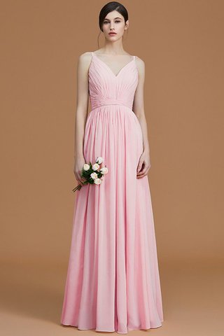 Robe demoiselle d'honneur naturel de princesse jusqu'au sol fermeutre eclair en chiffon - photo 28